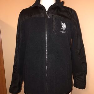 U.S. Polo Assn. Boy’s Black Fleece jacket, no hood